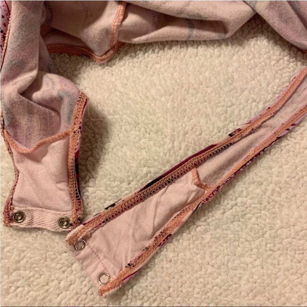 Free People Pick a Place Bodysuit Top Pink Purple Long Sleeve - Picture 11 of 15